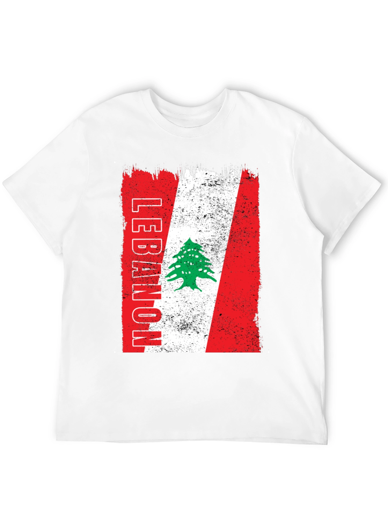 Lebanon Flag T-Shirt - Distressed Design