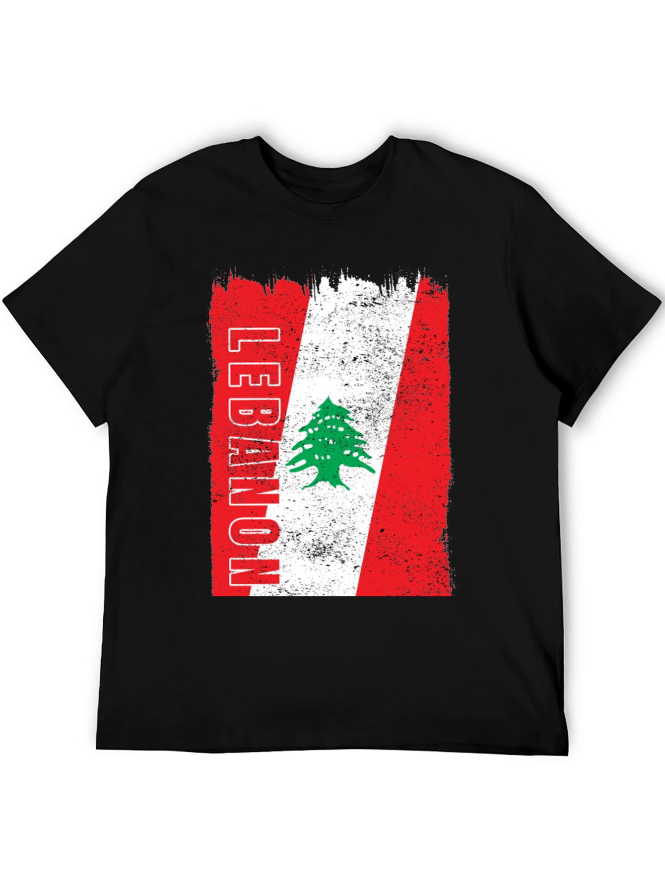 Lebanon Flag T-Shirt - Distressed Design