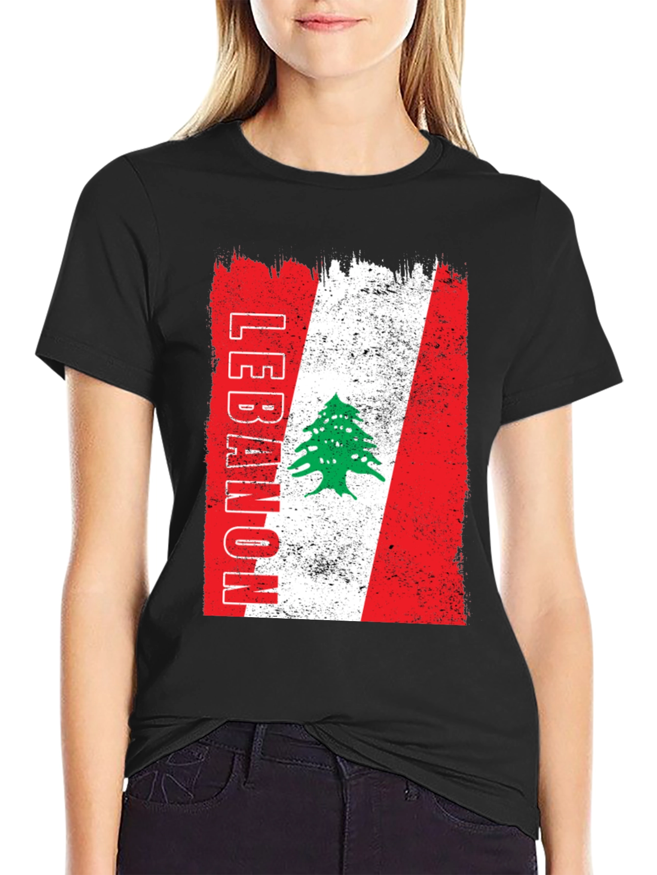 Lebanon Flag T-Shirt - Distressed Design