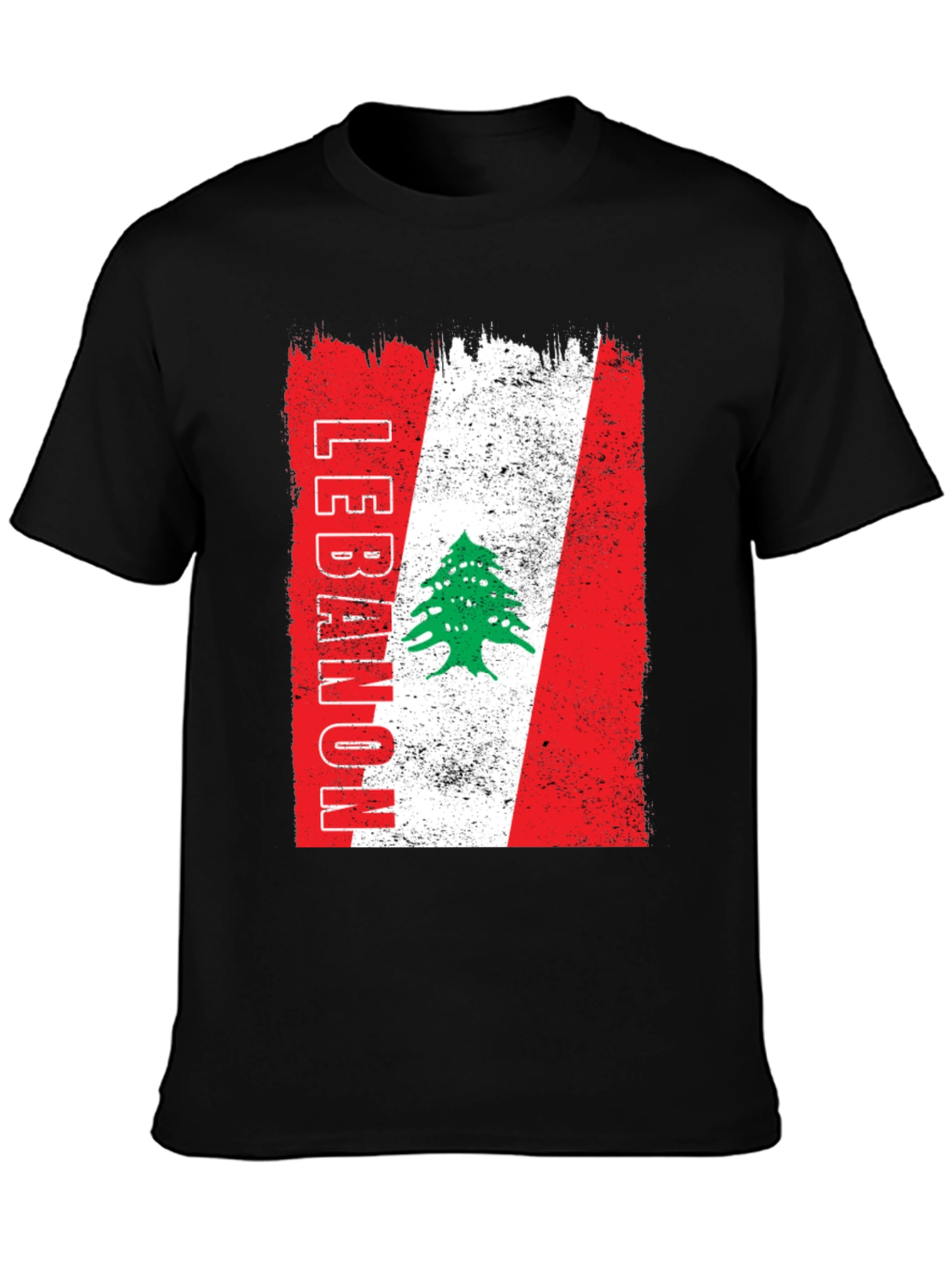 Lebanon Flag T-Shirt - Distressed Design