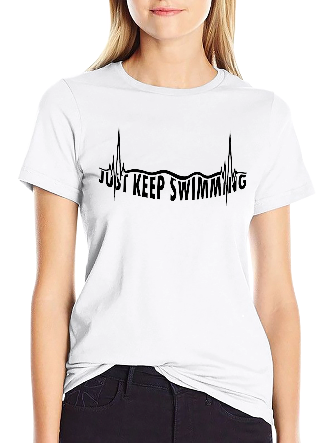 Just Keep Swimming Heartbeat Tee