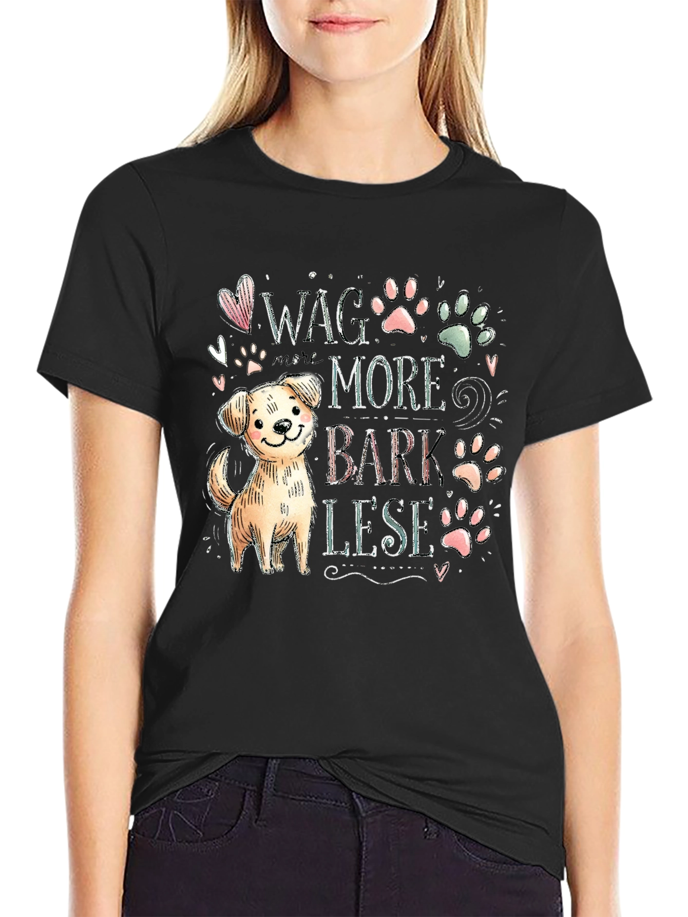 Wag More Bark Less Dog Lover Tee