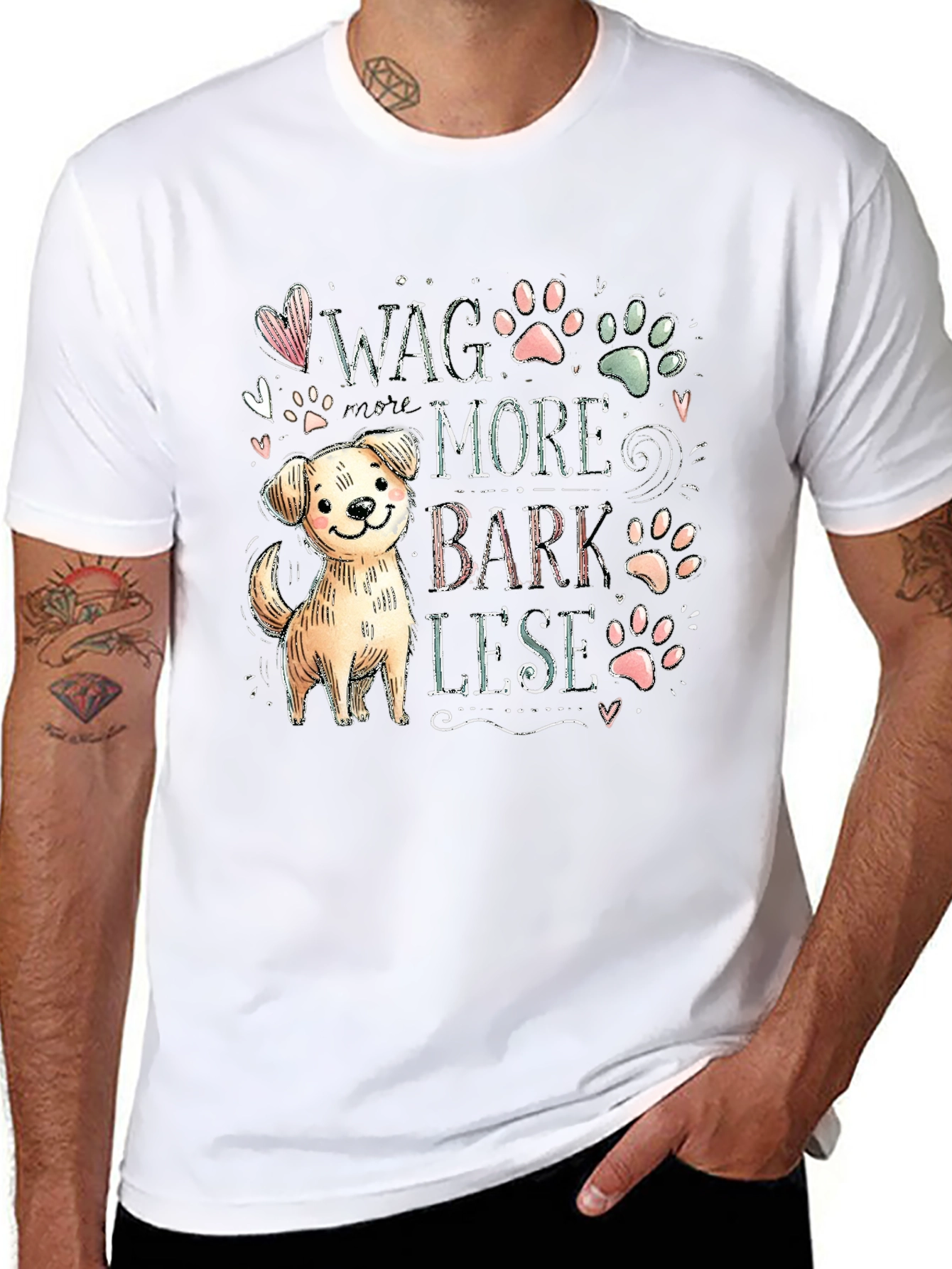 Wag More Bark Less Dog Lover Tee