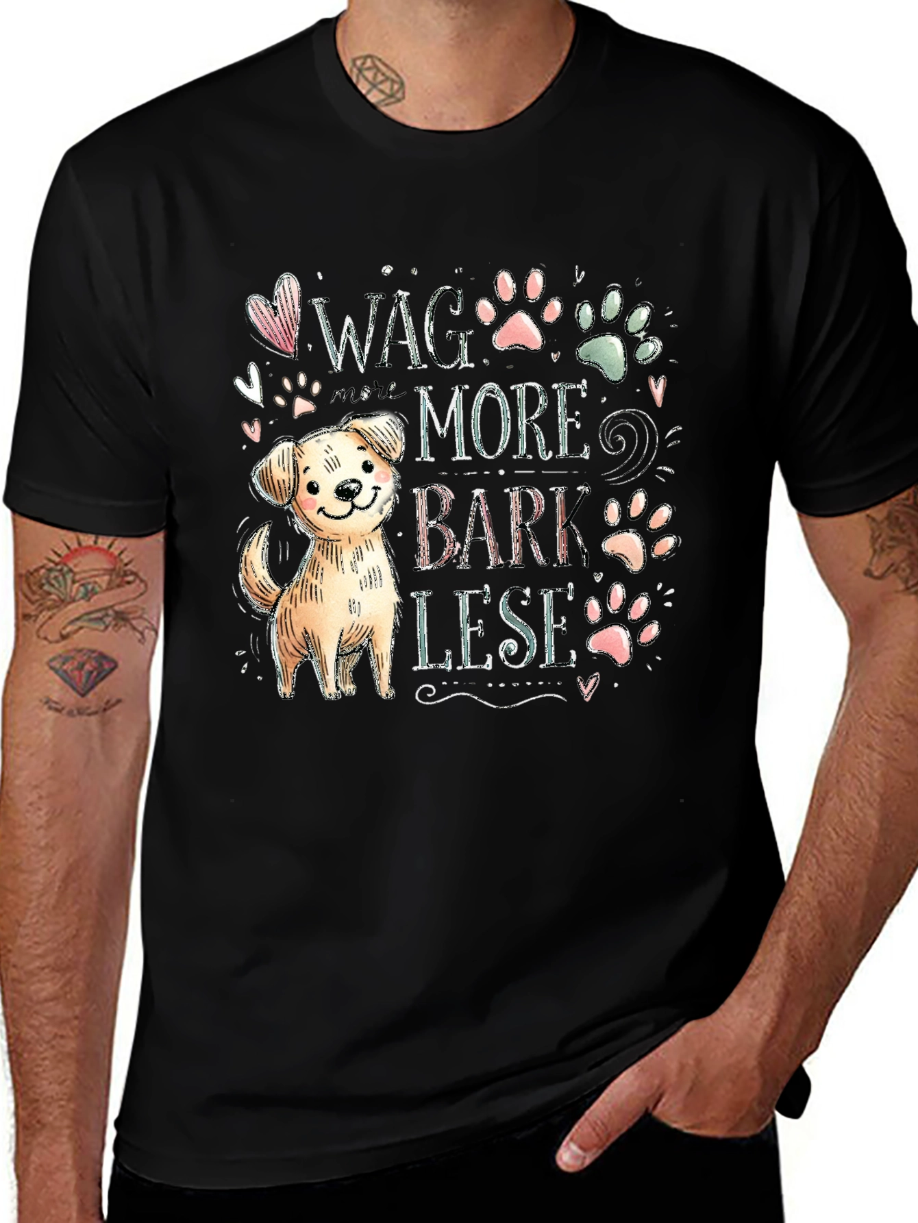 Wag More Bark Less Dog Lover Tee