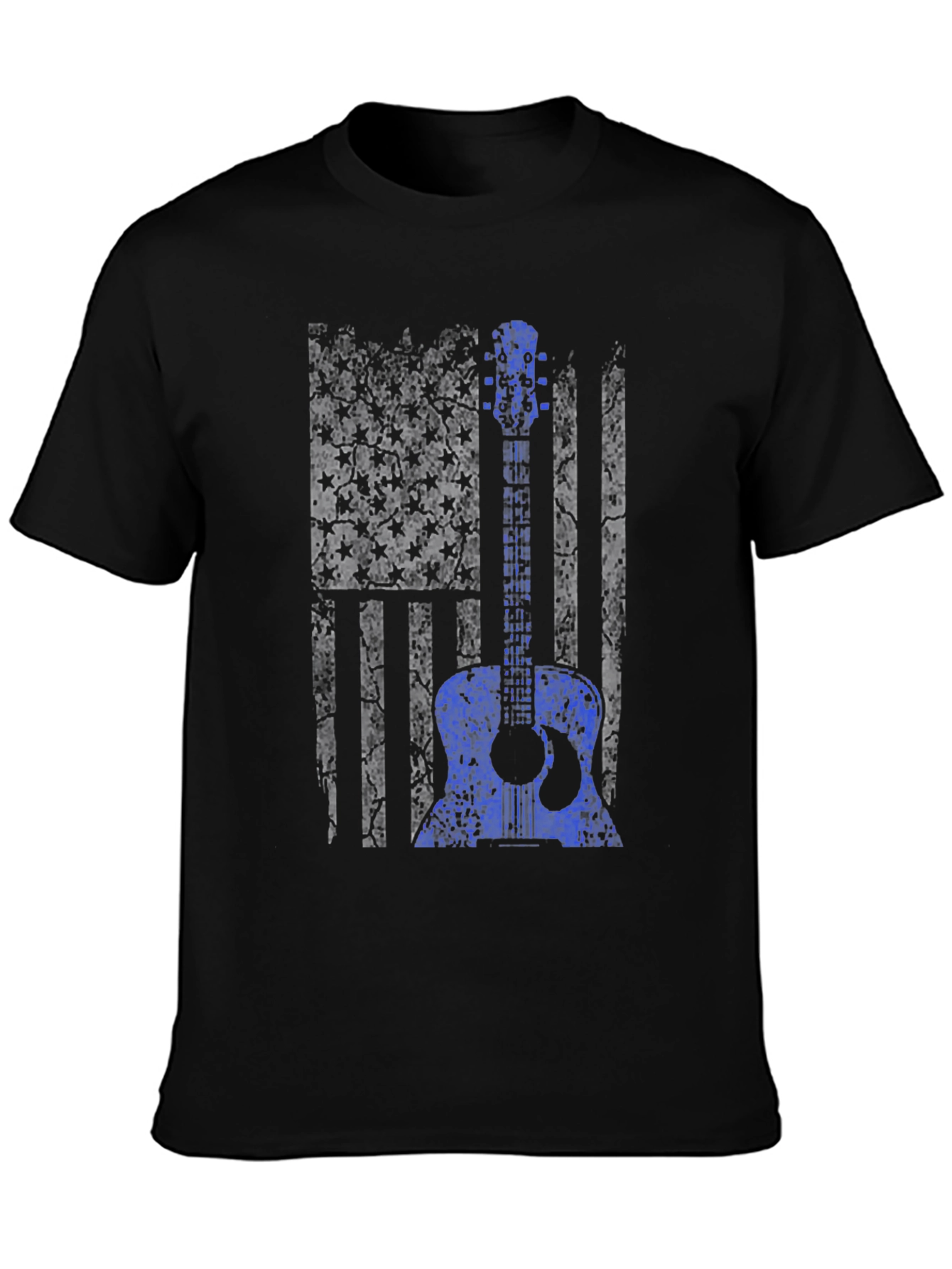 Distressed American Flag Guitar T-Shirt