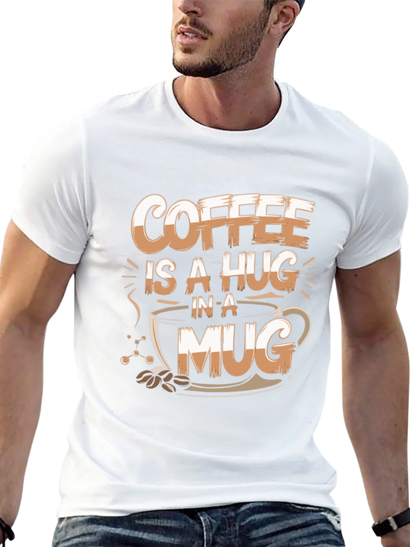 Coffee Hug T-Shirt - Black Graphic Tee