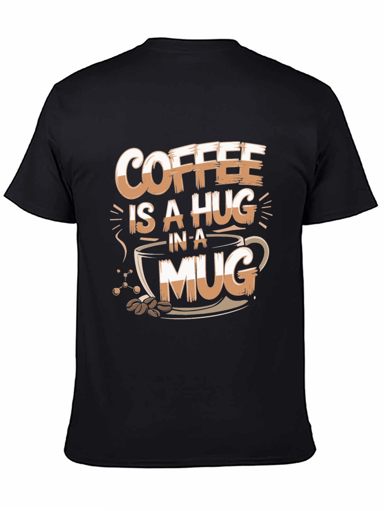 Coffee Hug T-Shirt - Black Graphic Tee
