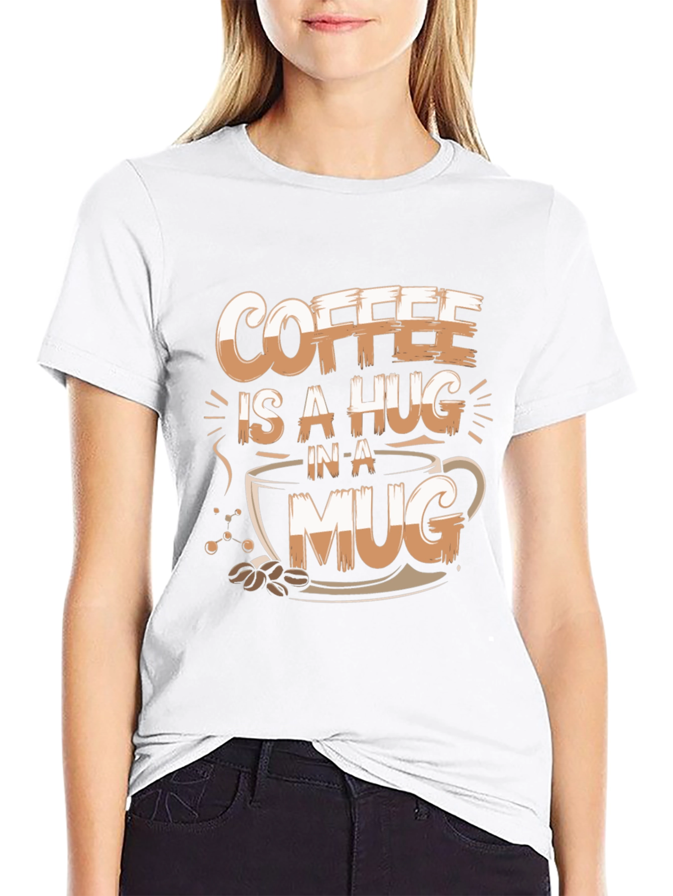 Coffee Hug T-Shirt - Black Graphic Tee