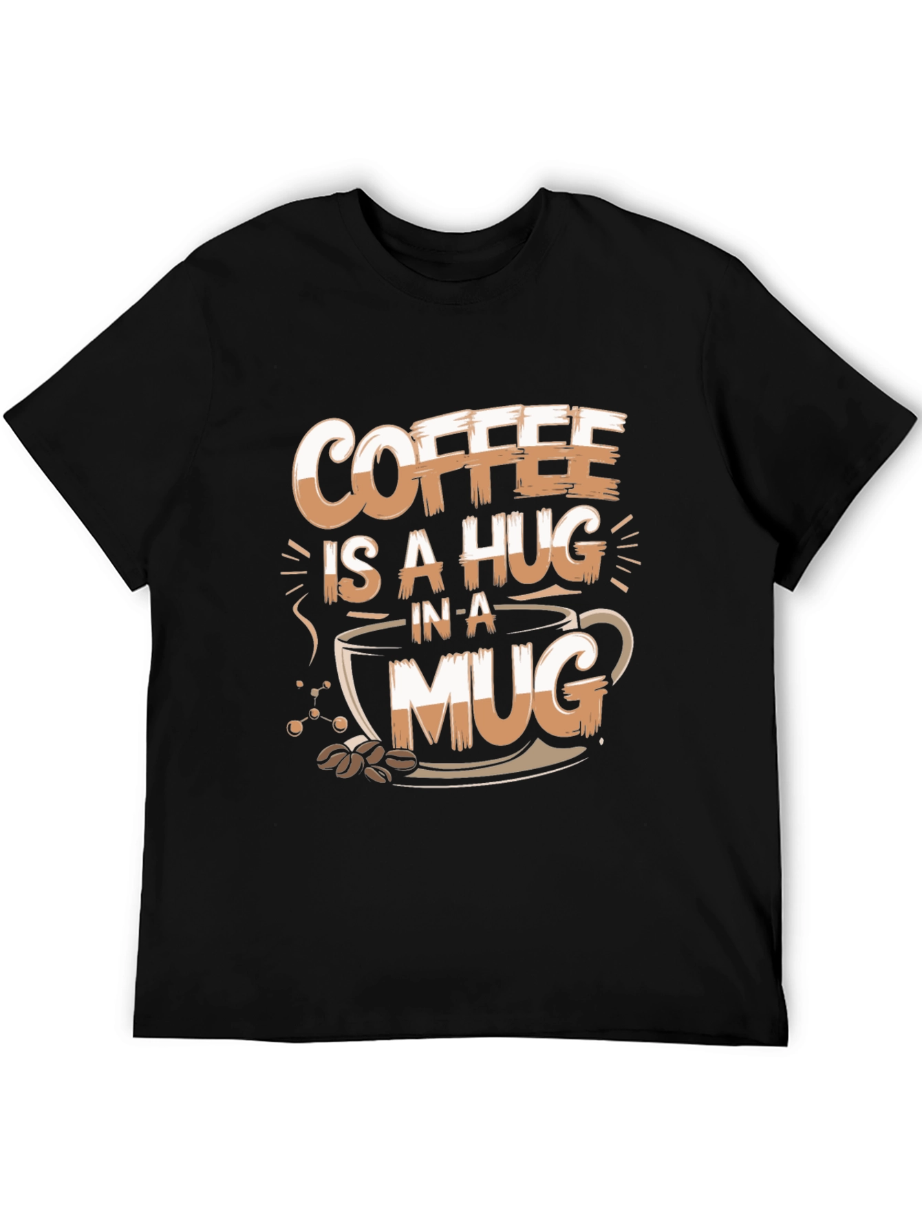 Coffee Hug T-Shirt - Black Graphic Tee