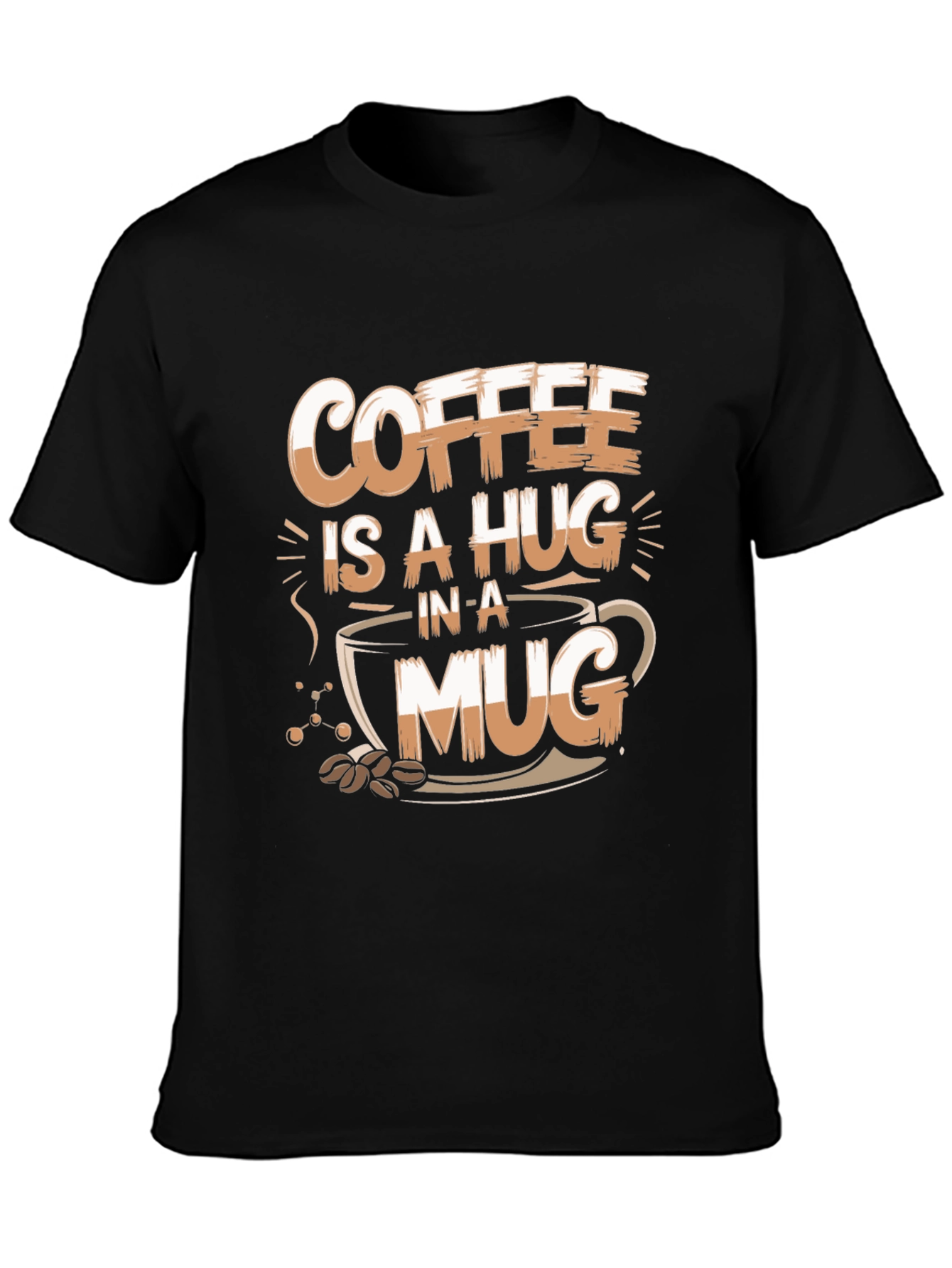 Coffee Hug T-Shirt - Black Graphic Tee