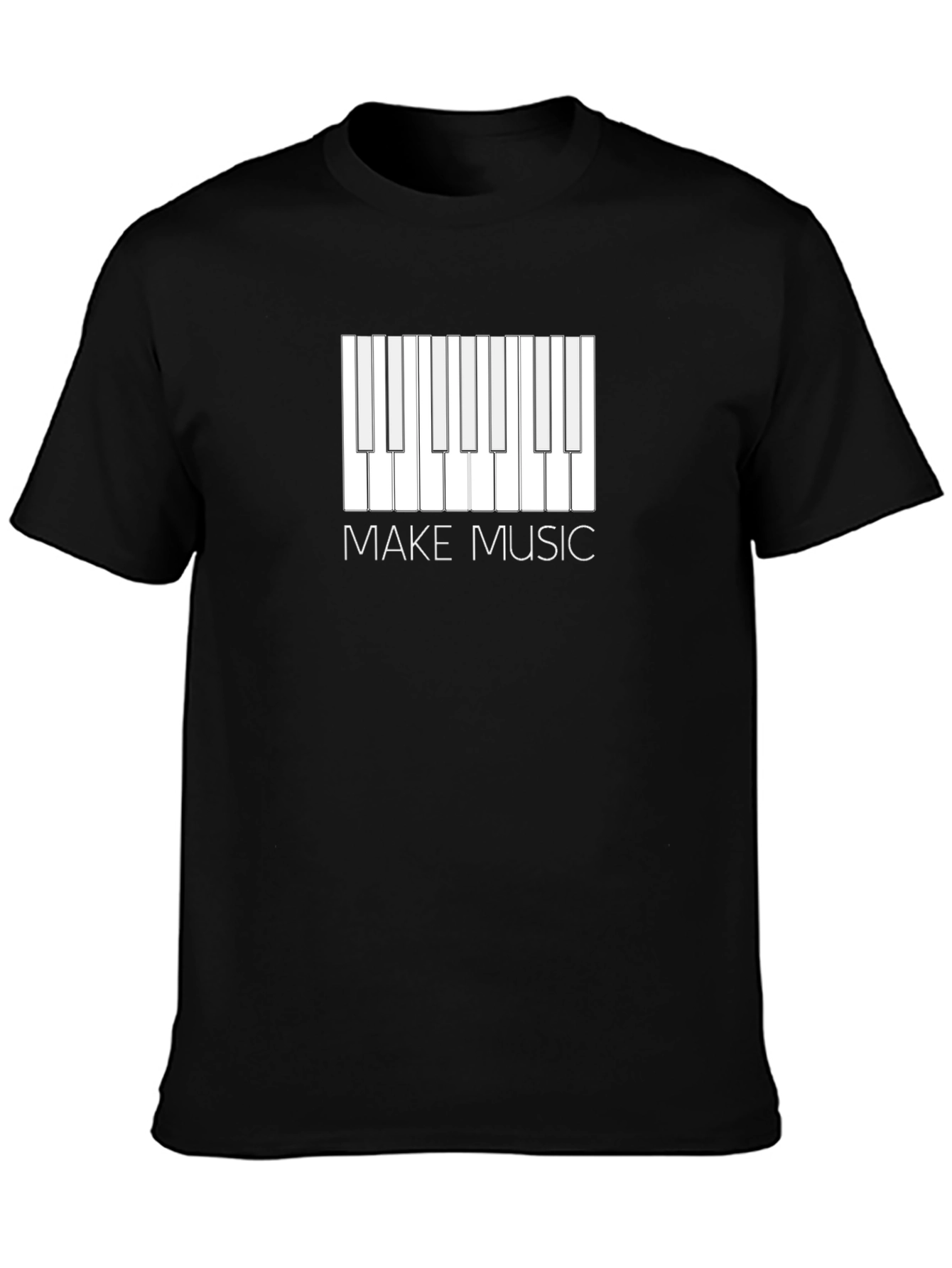 Make Music T-Shirt - Stylish Piano Keyboard Design
