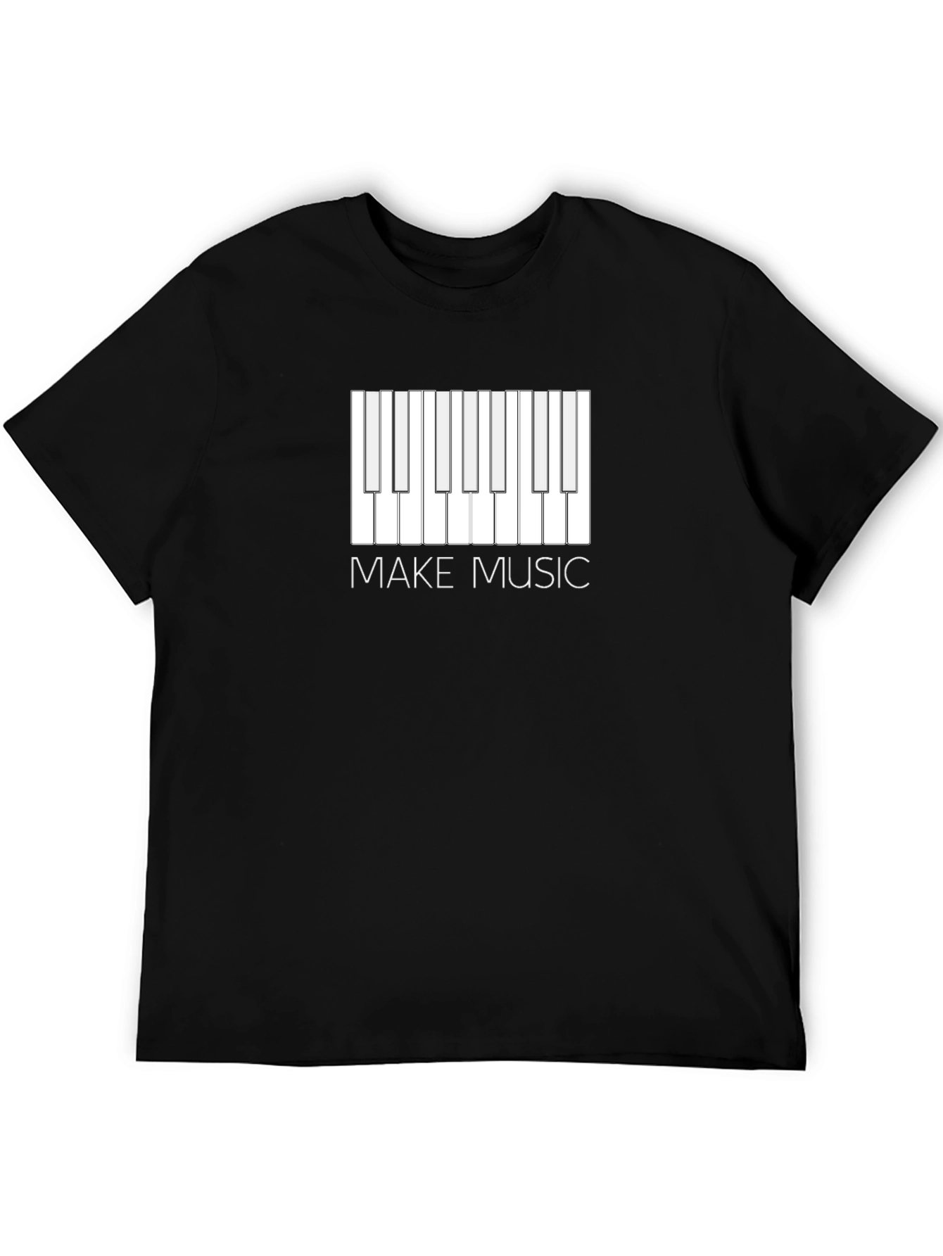 Make Music T-Shirt - Stylish Piano Keyboard Design