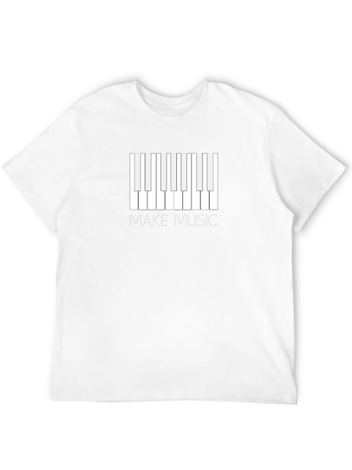 Make Music T-Shirt - Stylish Piano Keyboard Design