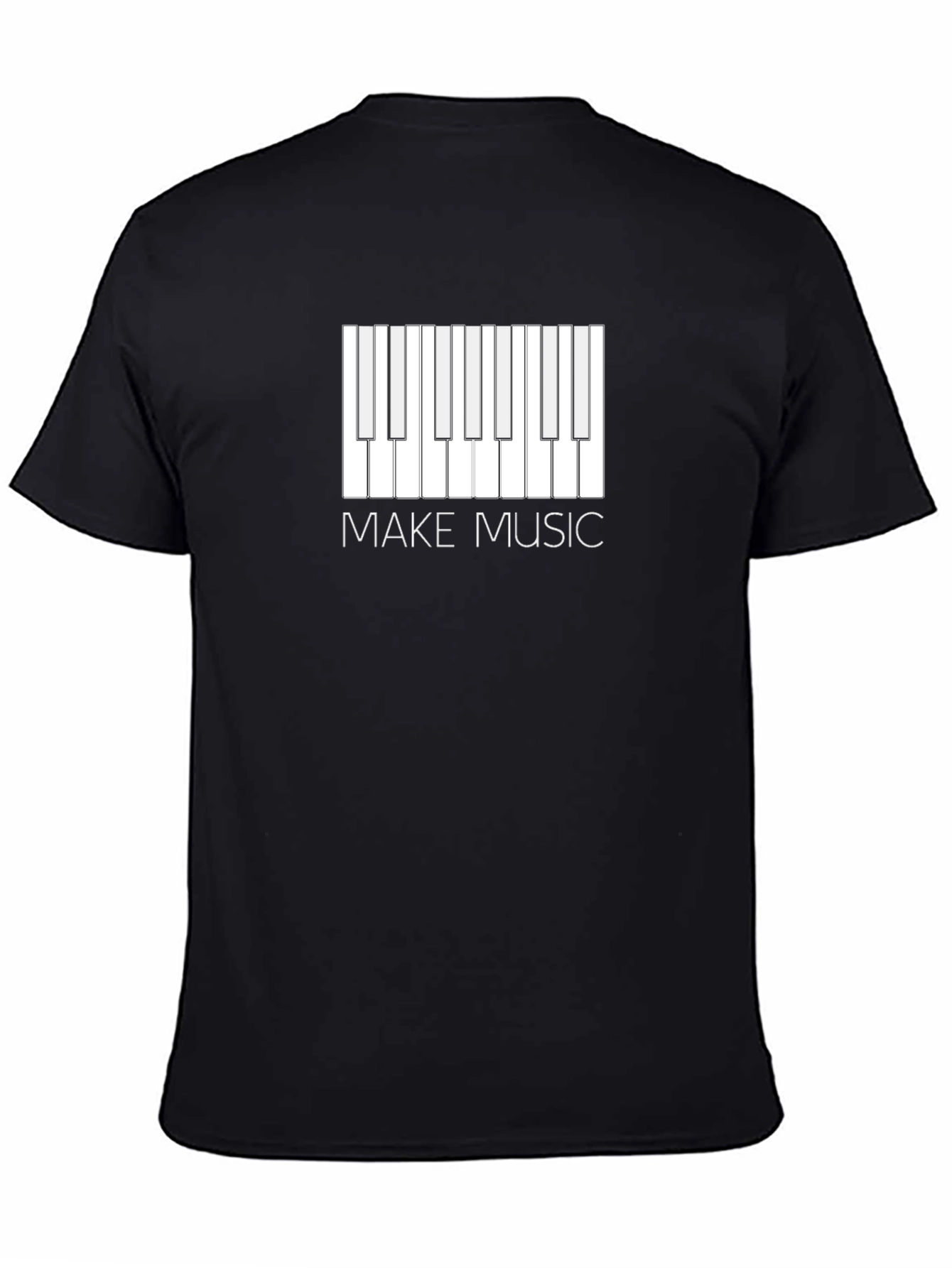 Make Music T-Shirt - Stylish Piano Keyboard Design