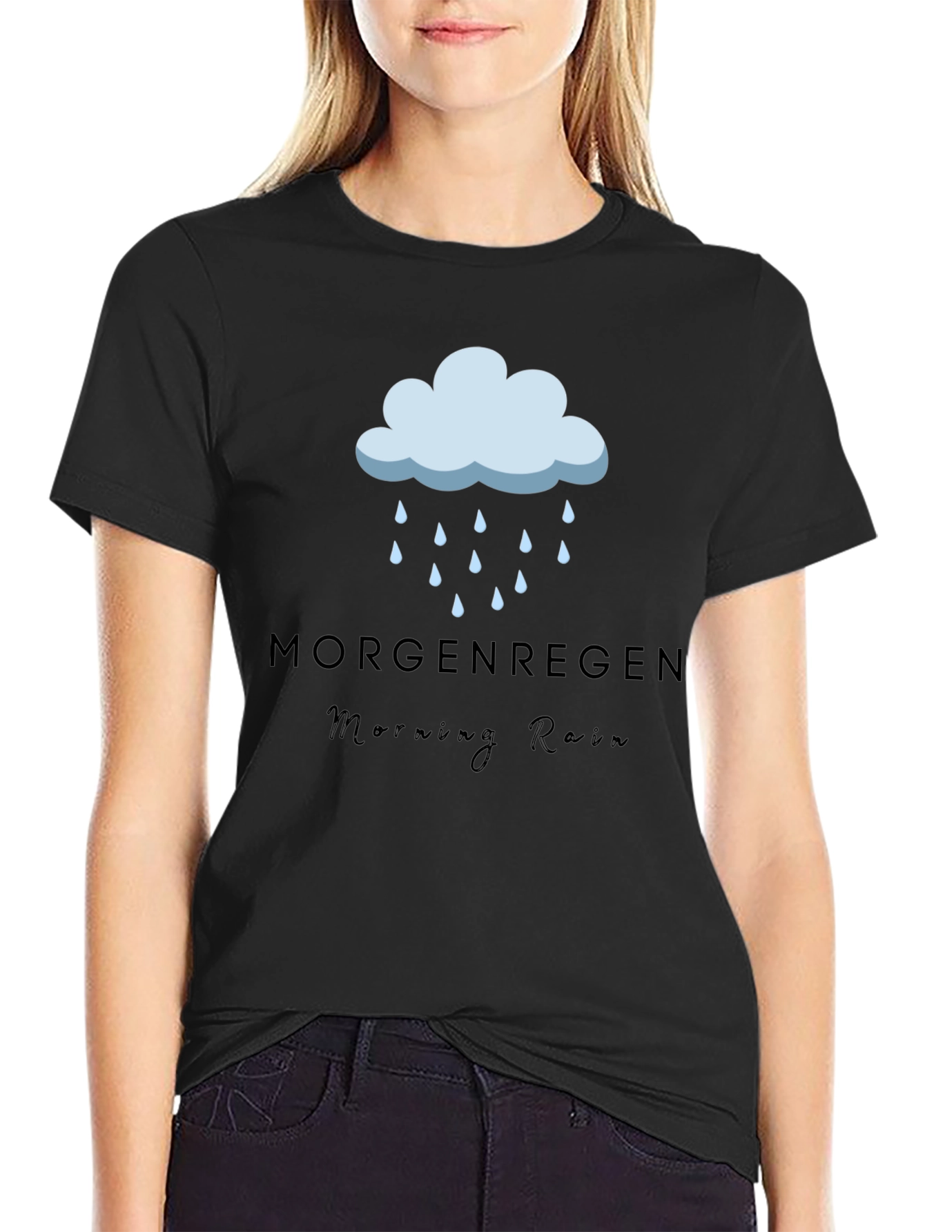 Morgenregen Morning Rain Black T-Shirt