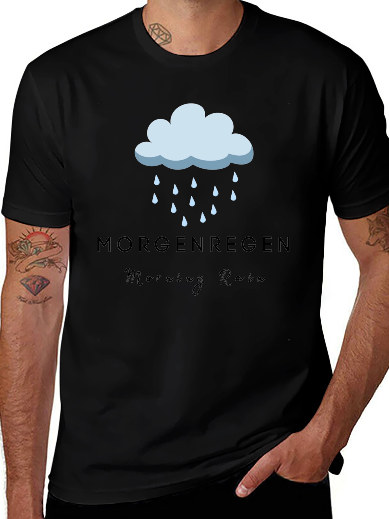 Morgenregen Morning Rain Black T-Shirt