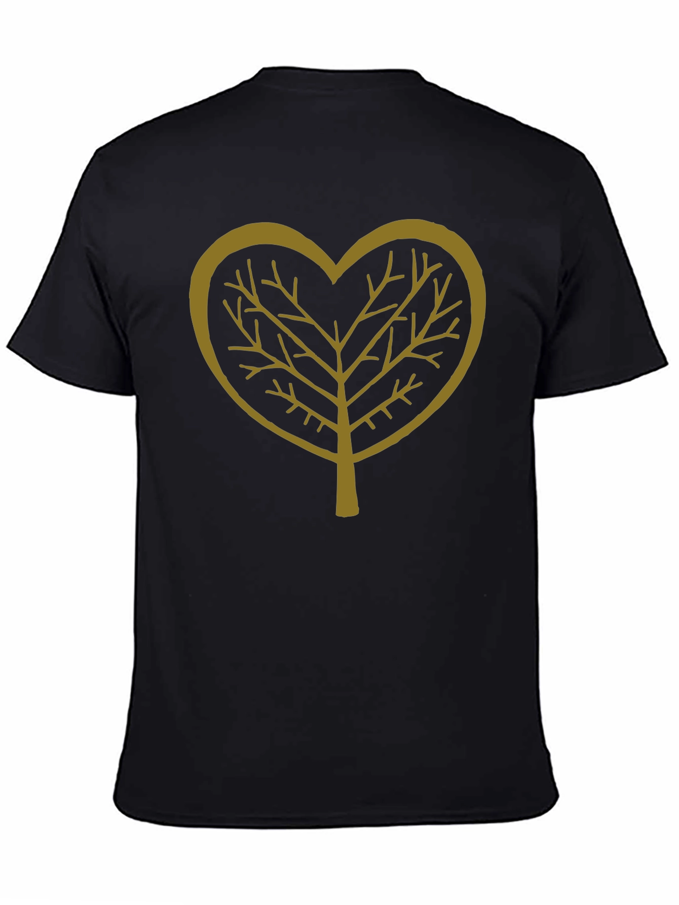 Heart Tree Graphic Tee - Stylish Black Casual T-Shirt