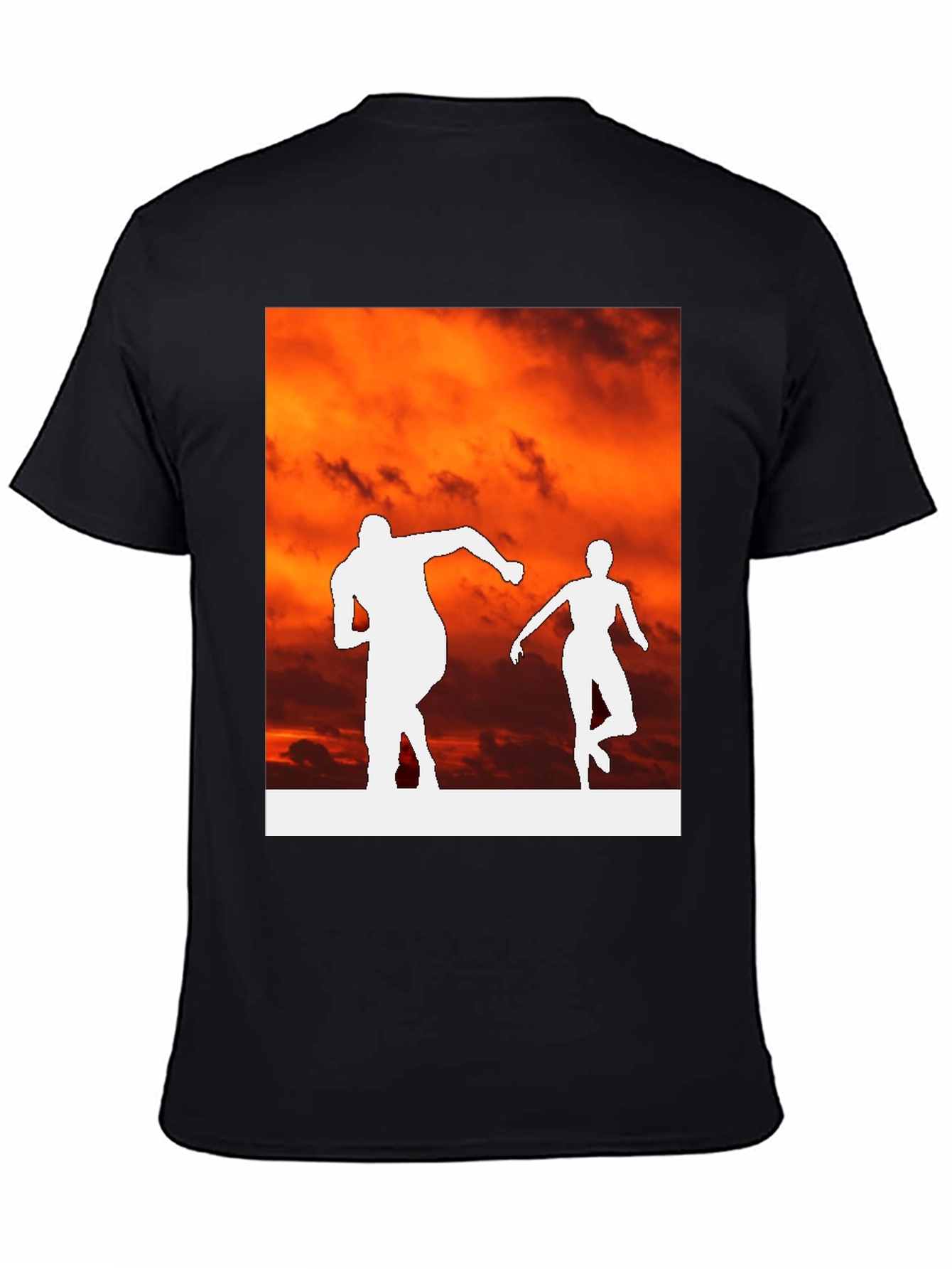 Sunset Runners Graphic Tee - Black Cotton Blend Shirt