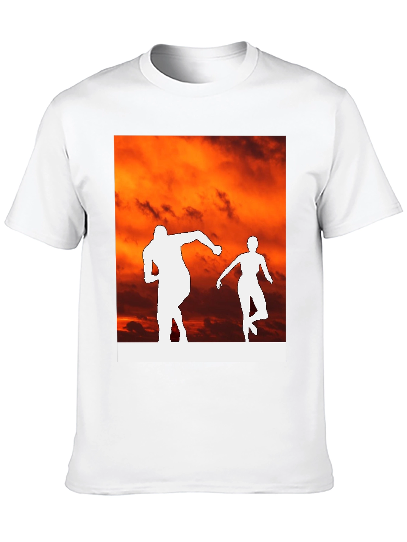 Sunset Runners Graphic Tee - Black Cotton Blend Shirt