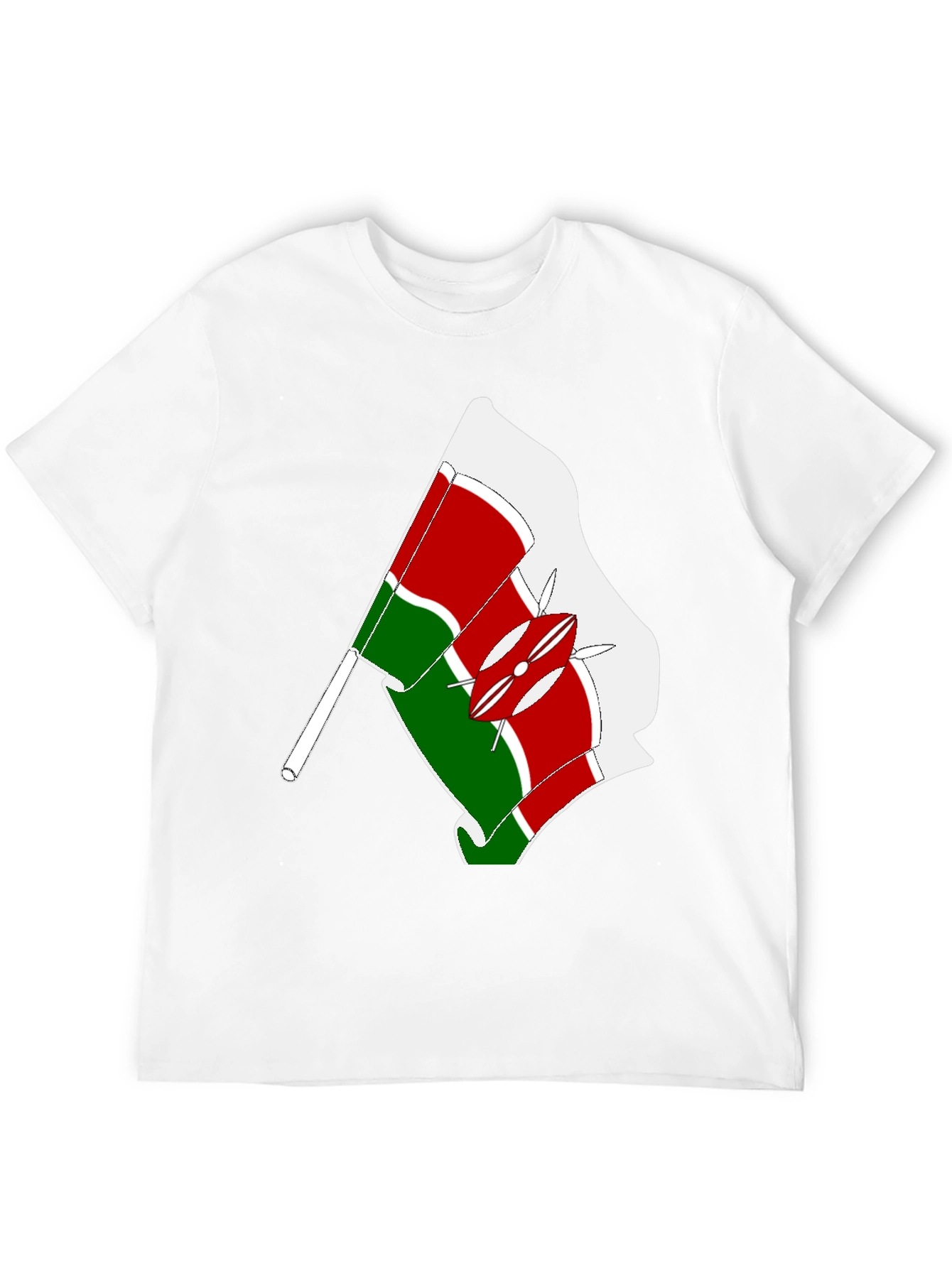 Kenya Flag Graphic Tee - Black Cotton T-Shirt