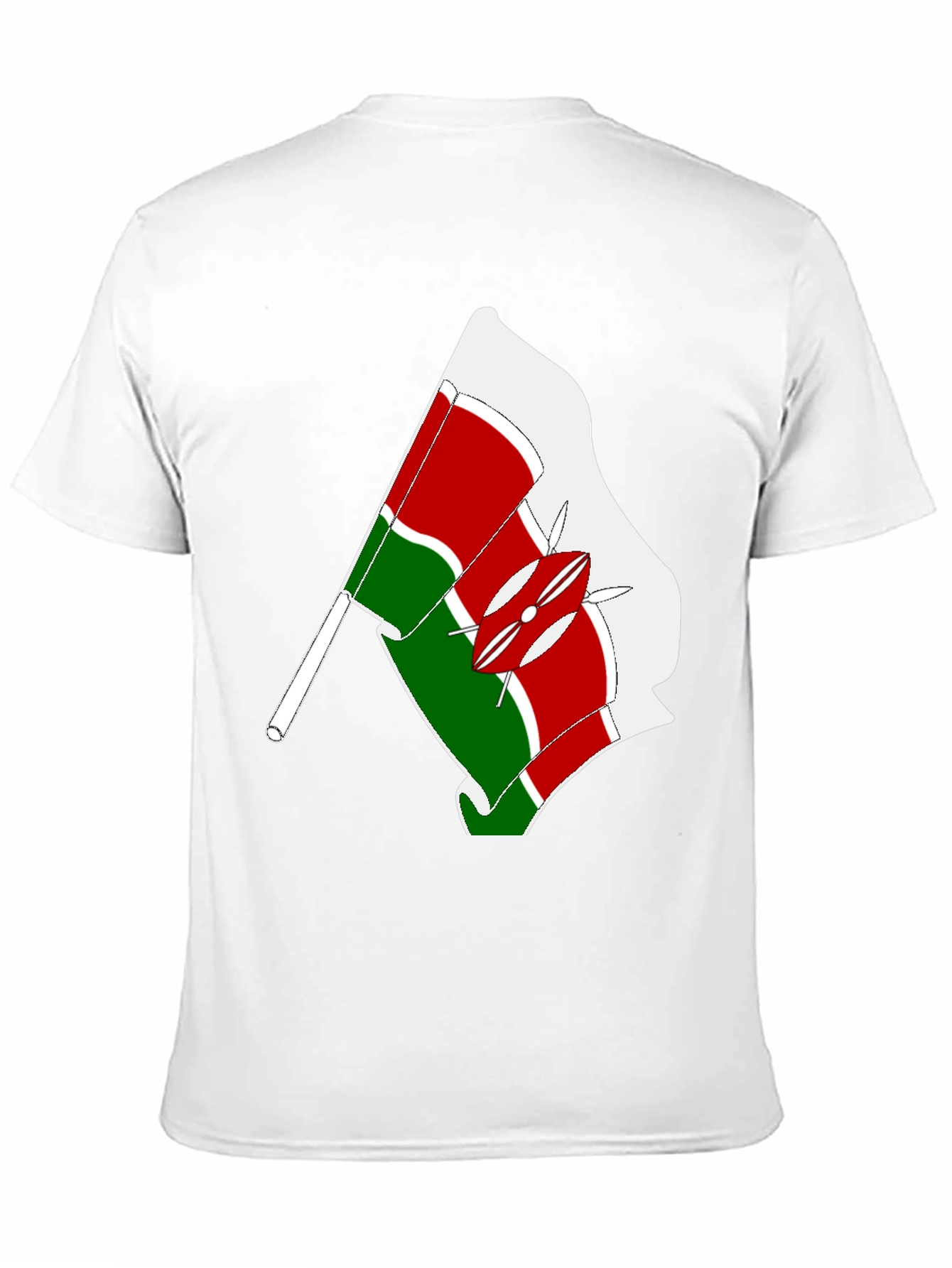 Kenya Flag Graphic Tee - Black Cotton T-Shirt