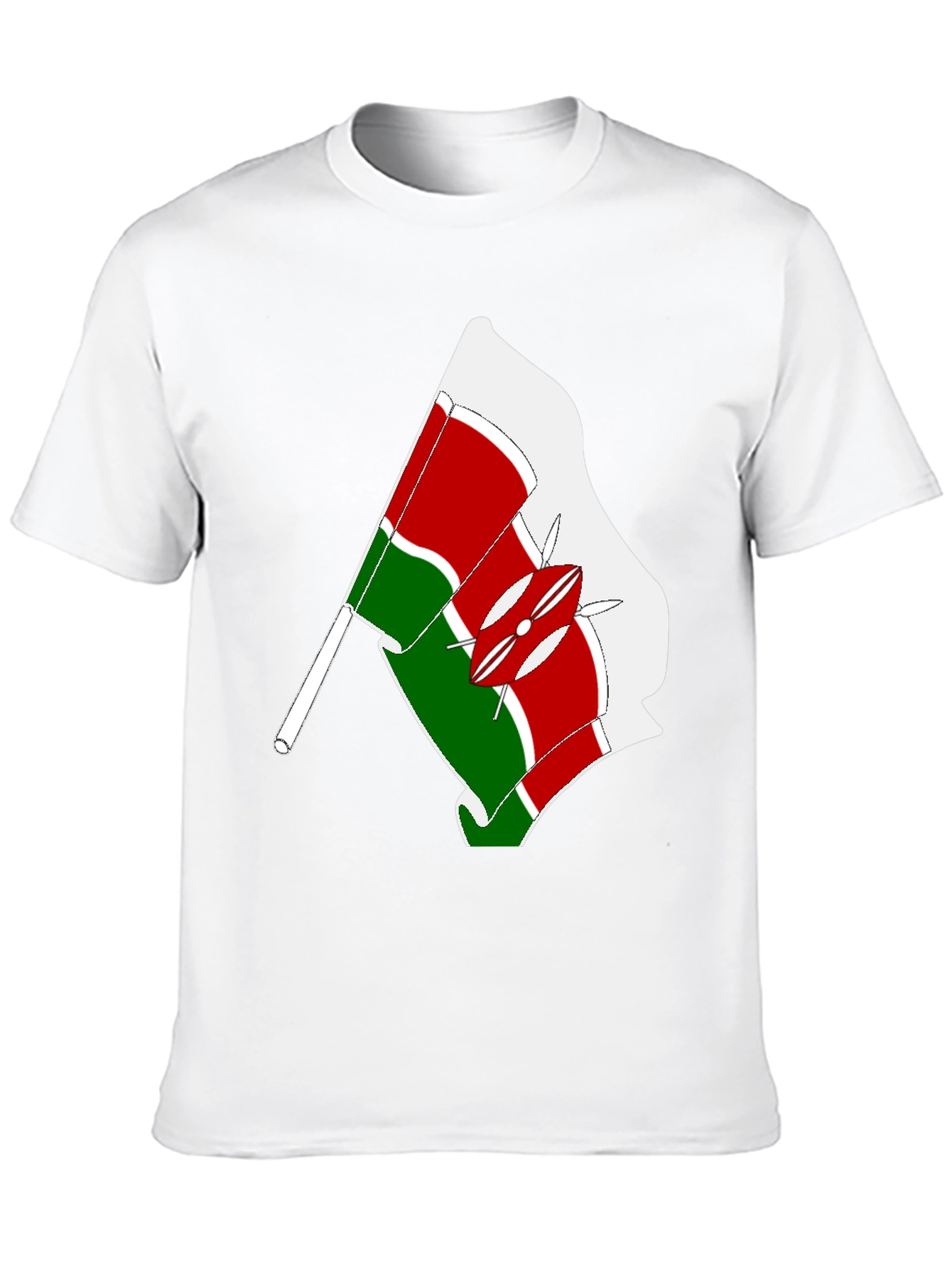 Kenya Flag Graphic Tee - Black Cotton T-Shirt