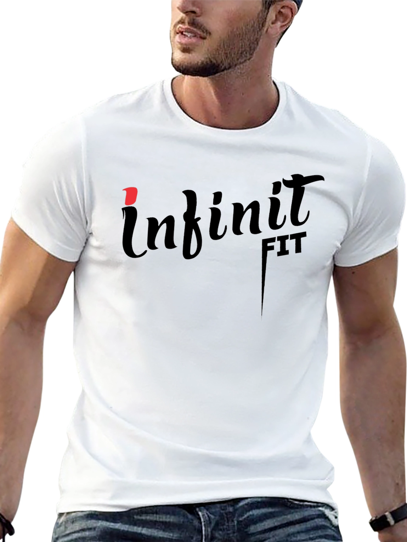 Infinite Fit Black Graphic T-Shirt