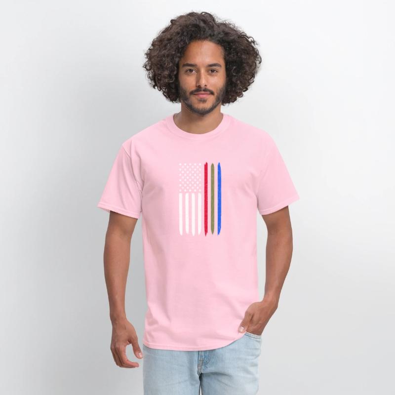 Thin Blue Red Green Line American Flag Police