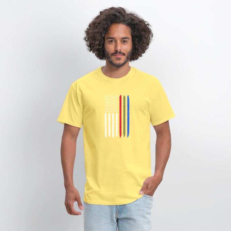 Thin Blue Red Green Line American Flag Police