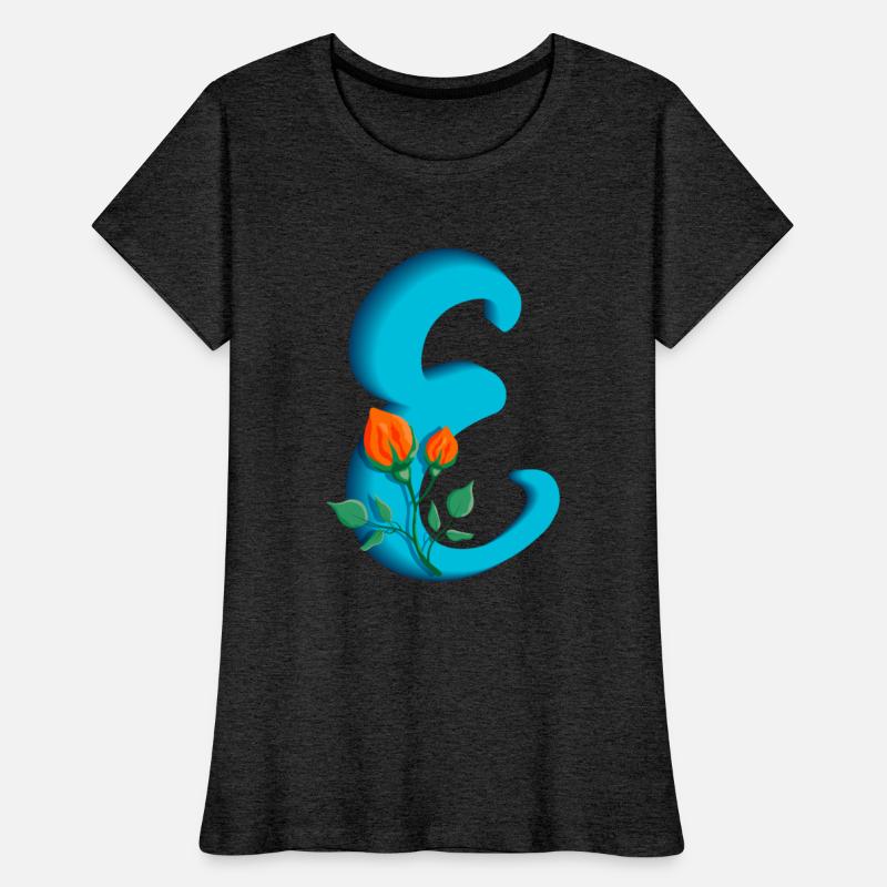 Three dimensional capital letter E rose monogram