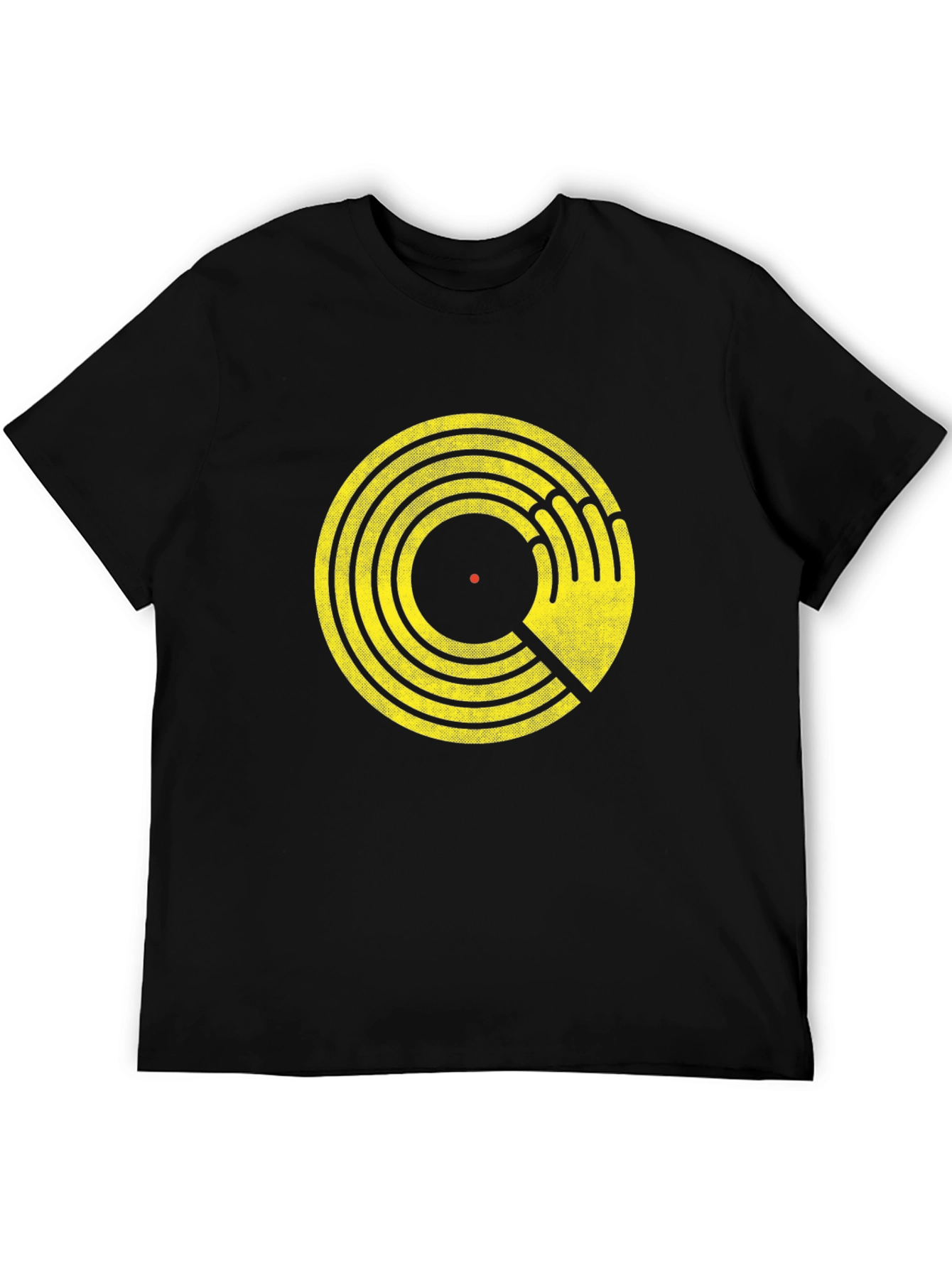 Retro Vinyl Record Hand Graphic T-Shirt