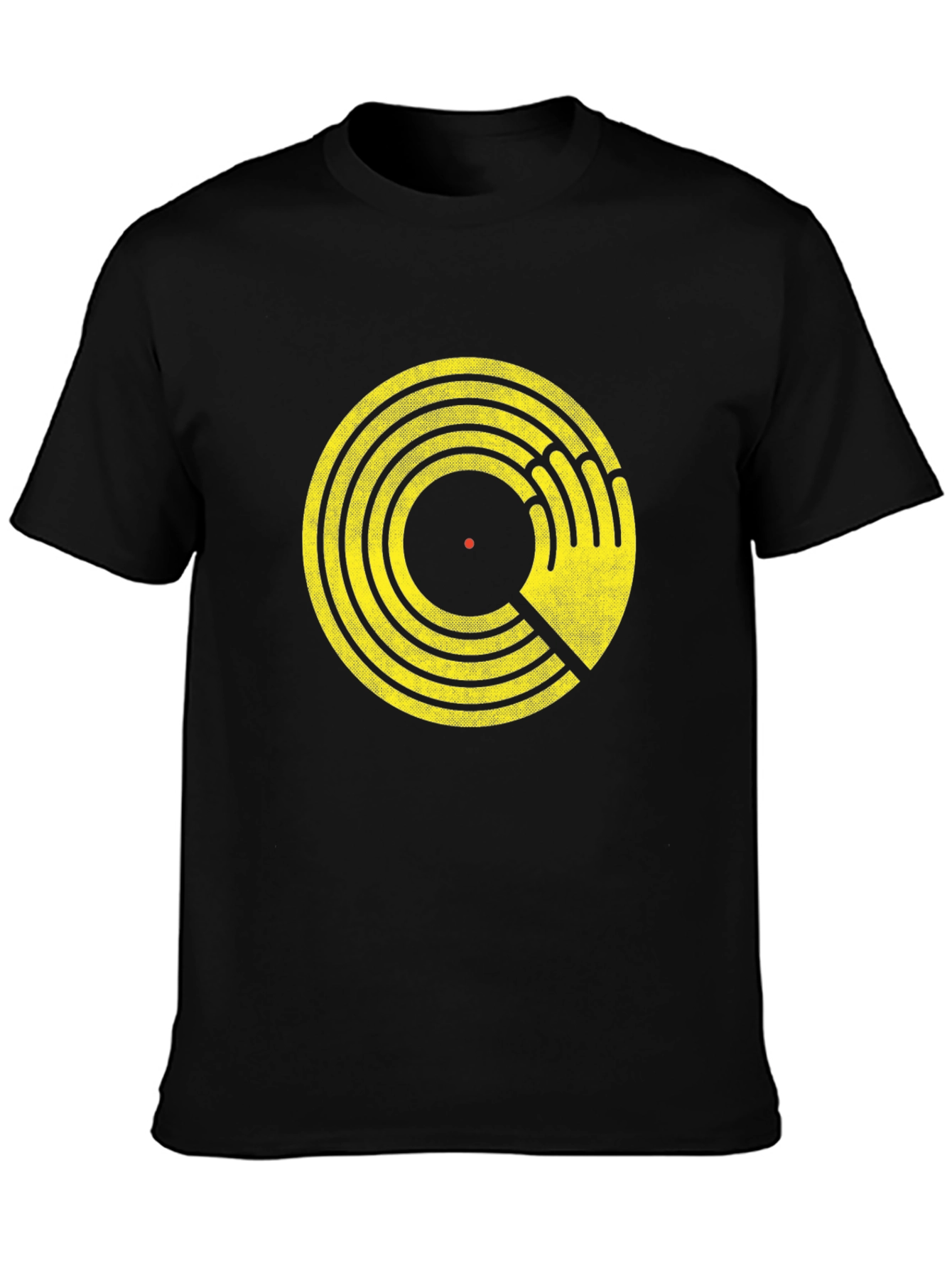 Retro Vinyl Record Hand Graphic T-Shirt
