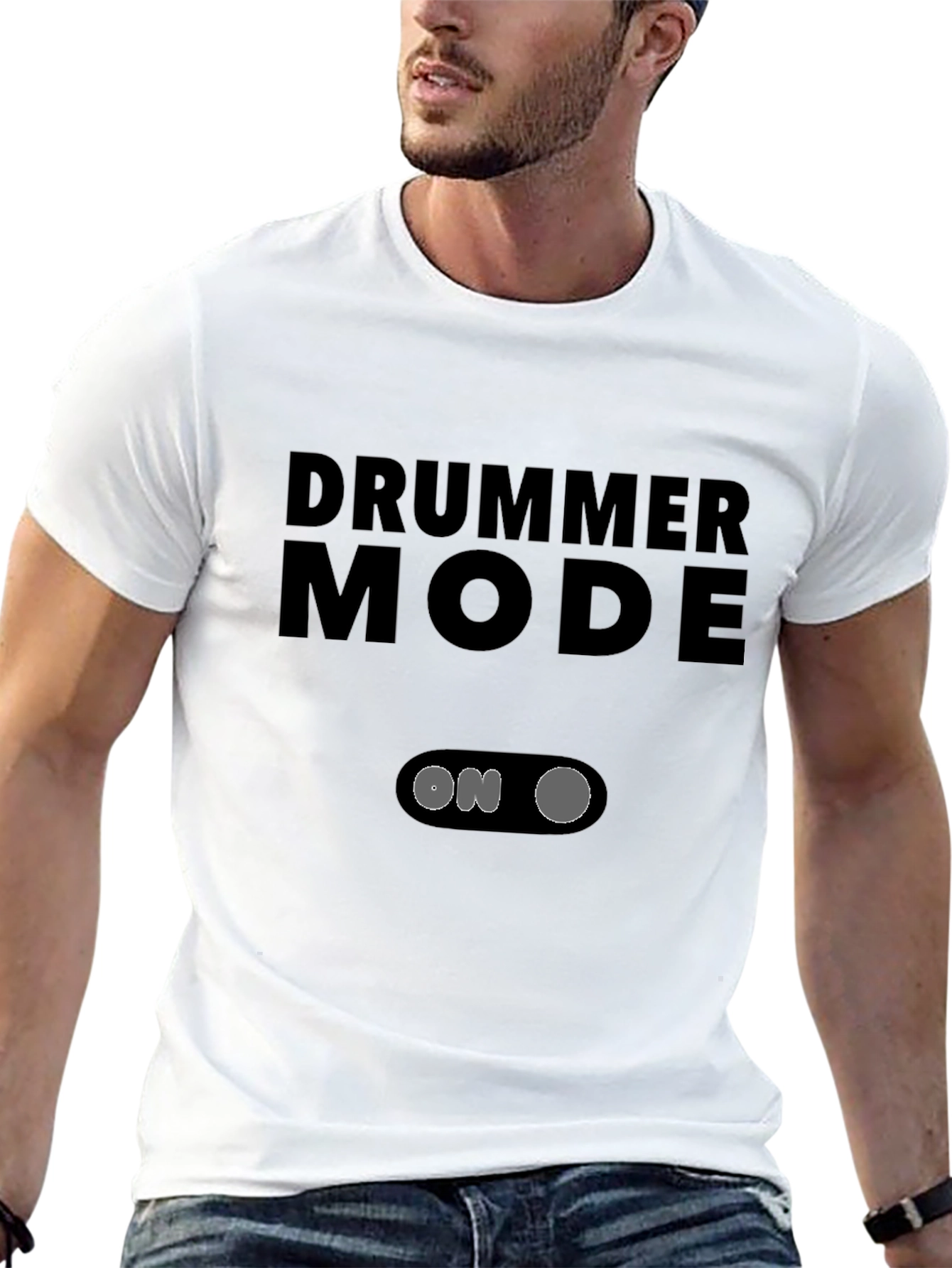 Drummer Mode On Black Graphic Tee