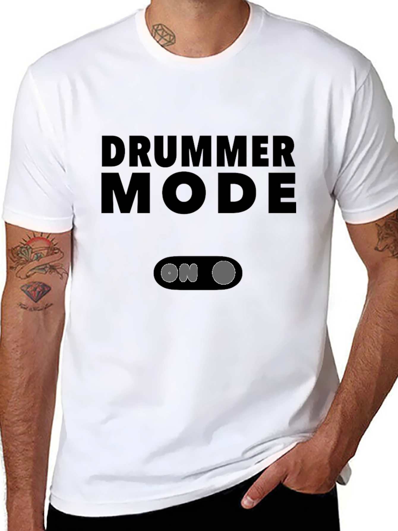 Drummer Mode On Black Graphic Tee