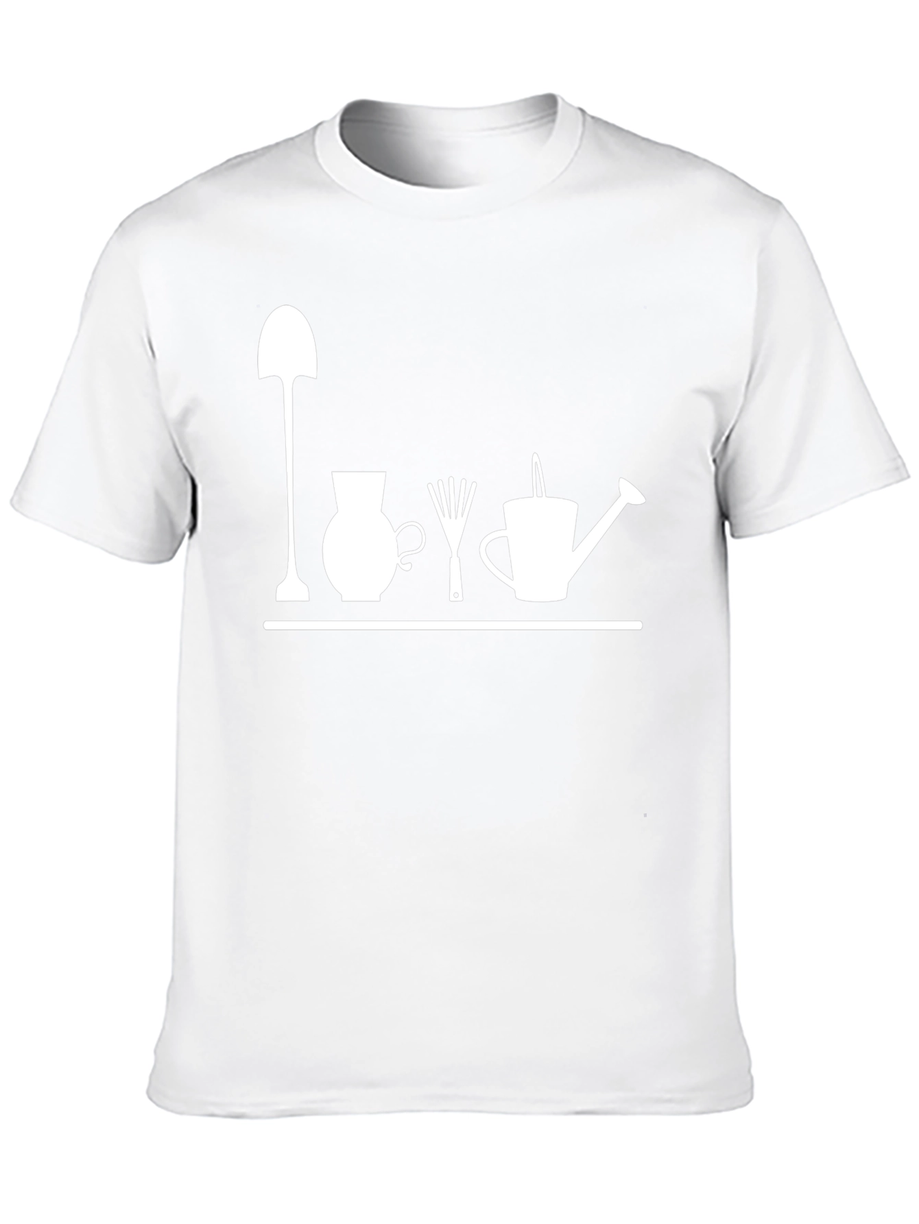 Gardening Tools Graphic Tee - Black Cotton T-Shirt