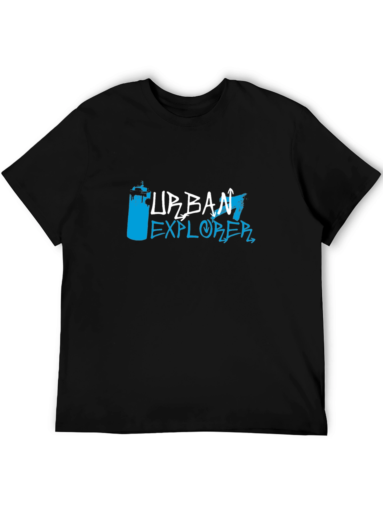 Urban Explorer Black T-Shirt - Graffiti Style Design