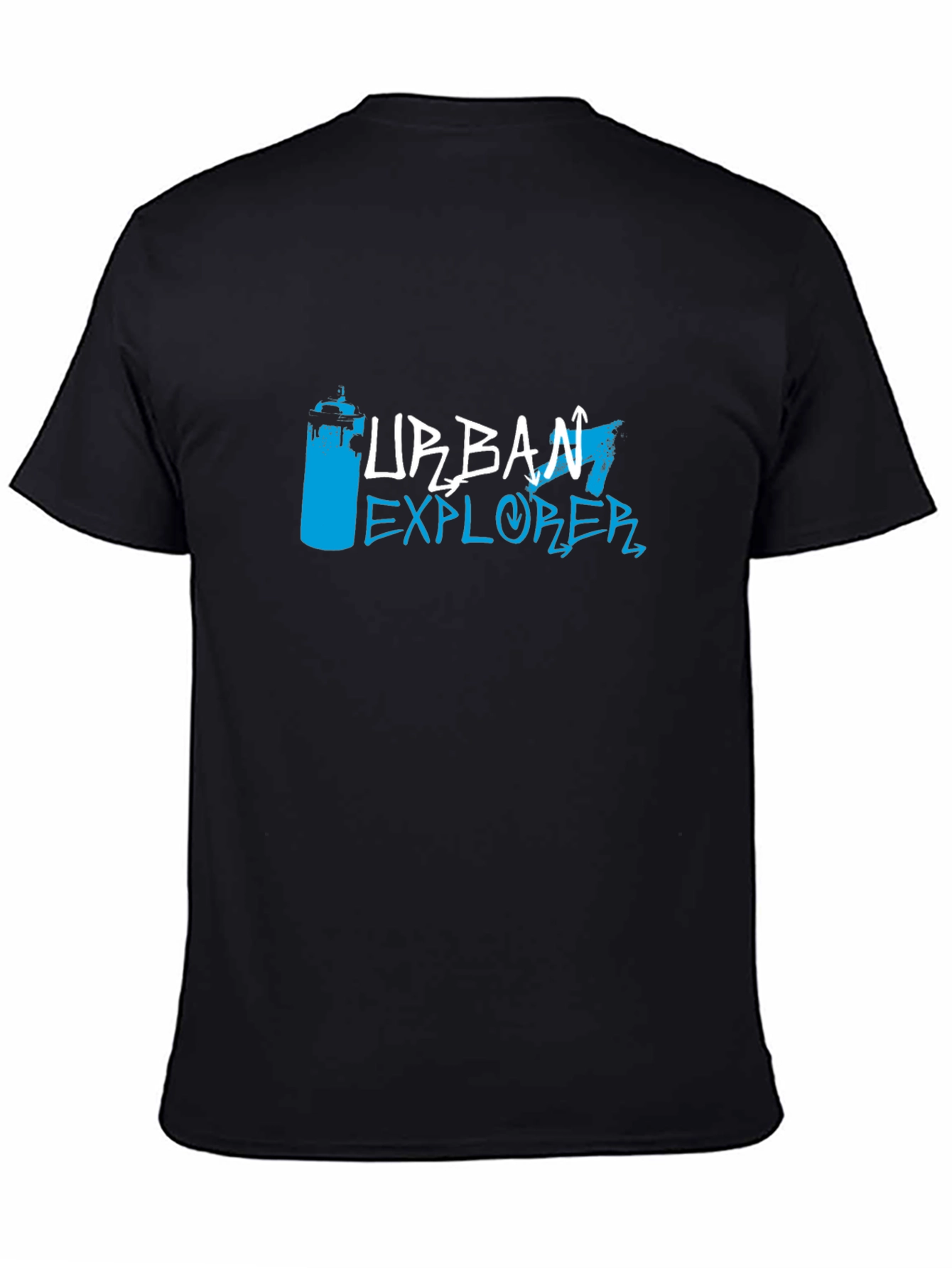 Urban Explorer Black T-Shirt - Graffiti Style Design