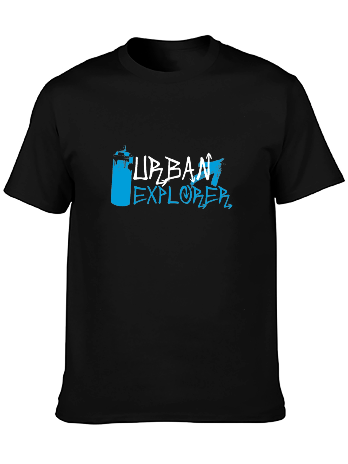 Urban Explorer Black T-Shirt - Graffiti Style Design