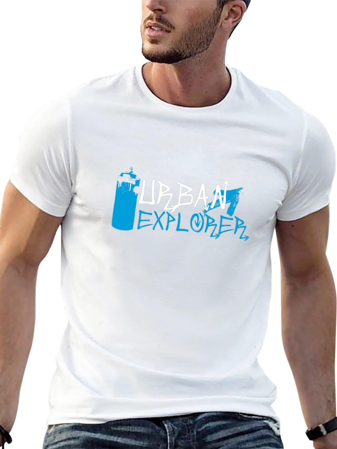 Urban Explorer Black T-Shirt - Graffiti Style Design