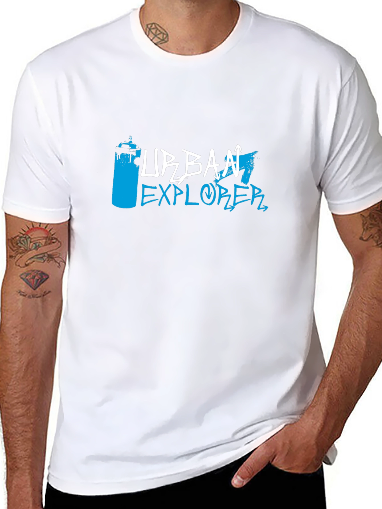 Urban Explorer Black T-Shirt - Graffiti Style Design