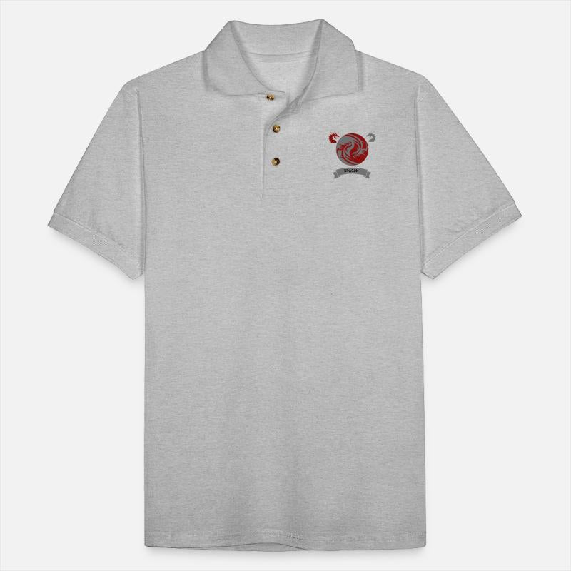 tow dragons red and silver in circle