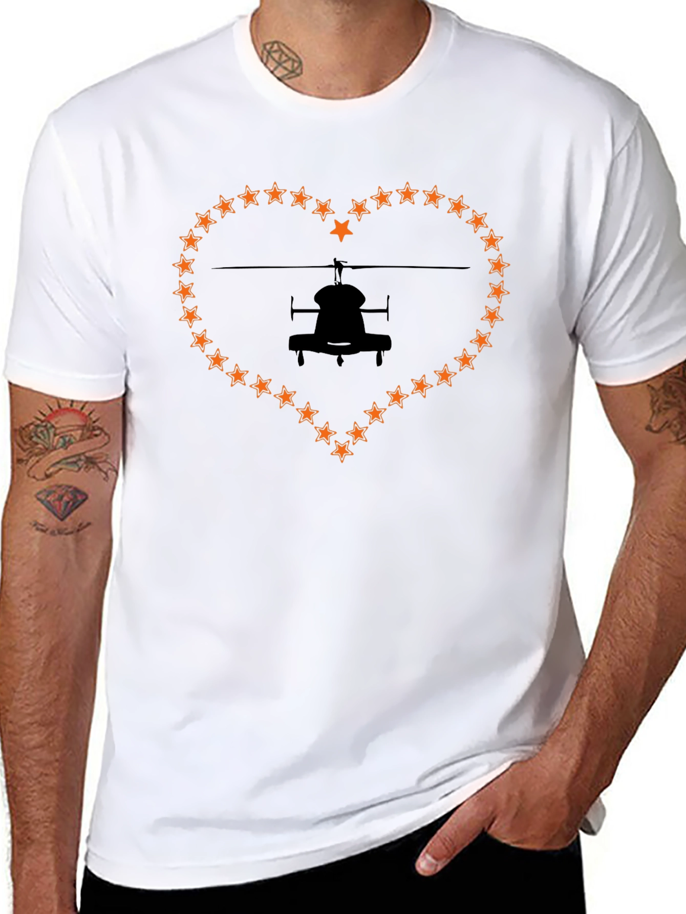 Helicopter Love Black T-Shirt