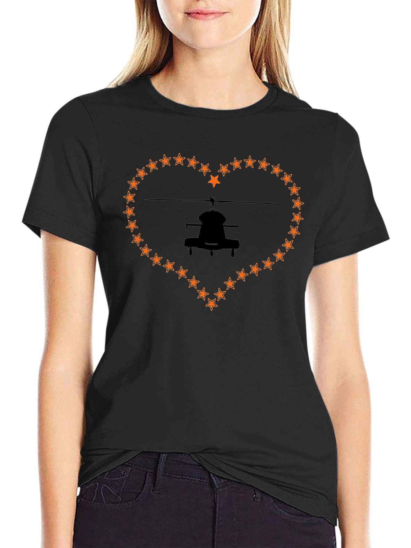 Helicopter Love Black T-Shirt