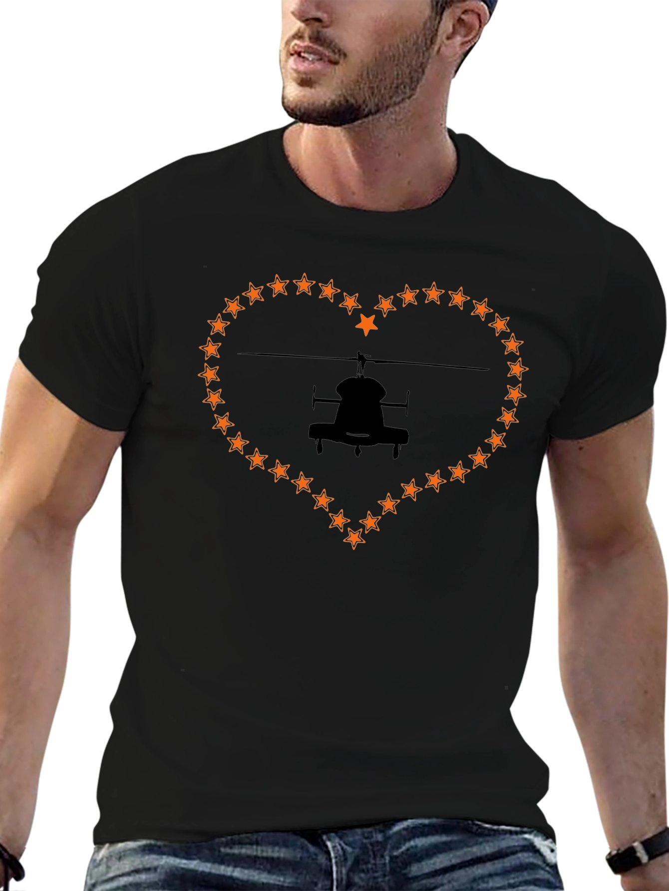 Helicopter Love Black T-Shirt