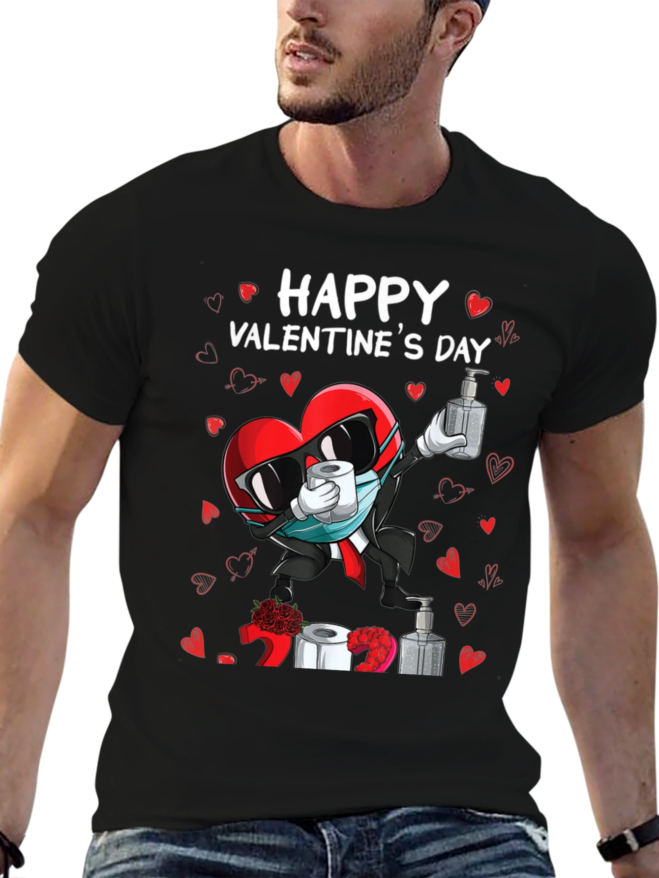 Happy Valentines Day Novelty Graphic T-Shirt