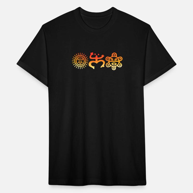Tribal Sun and Symbols in Warm Tones