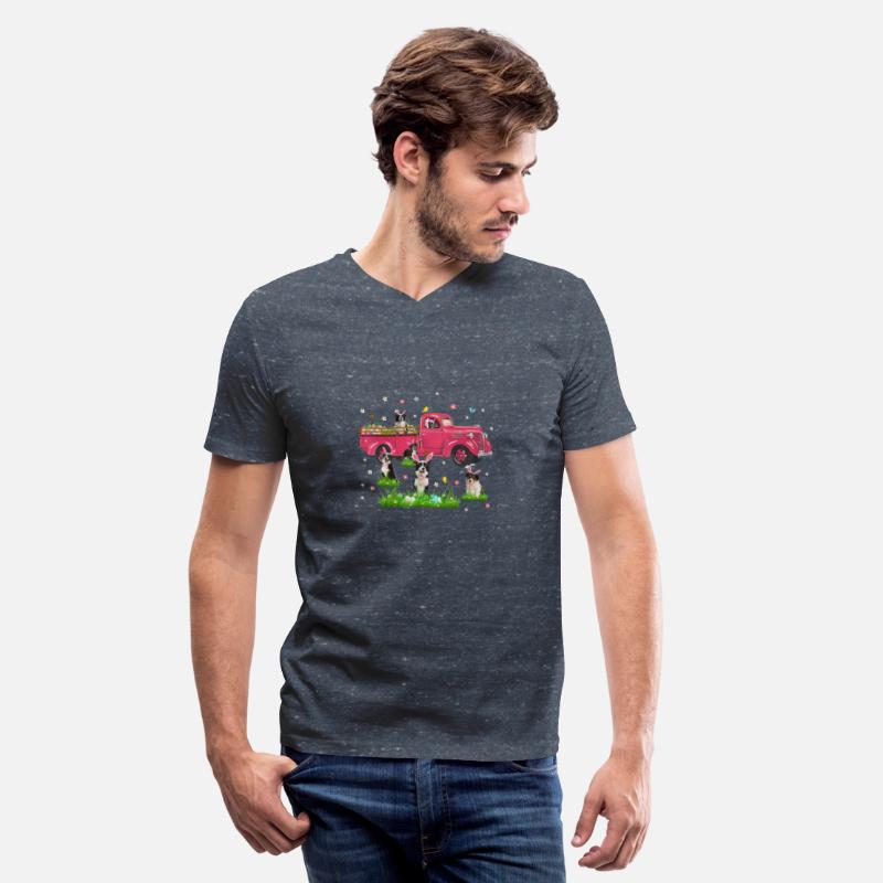 Truck With Border Collie Dogs Lover Bunny Easter