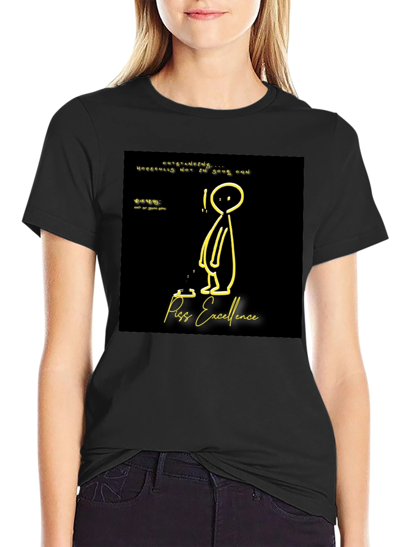 Piss Excellence Graphic T-Shirt - Black Cotton Tee