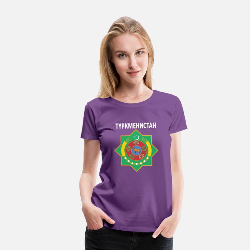 Turkmen Cyrillic Text Emblem Of Turkmenistan