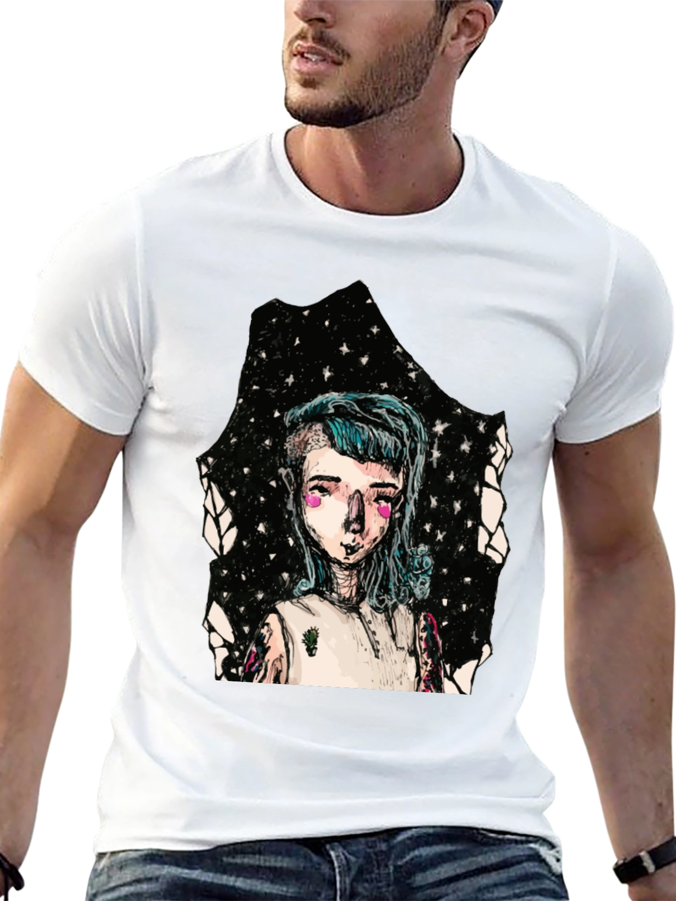 Unique Graphic T-Shirt - Artistic Portrait Design